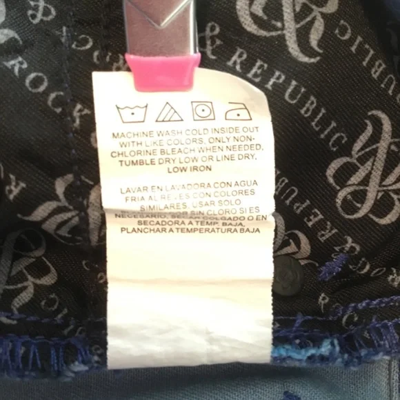 Rock& Republic Ladies Jean Shorts Blue/ Black/ Green/ Pink Size 2 - Picture 5 of 5